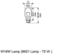 

Автолампа Osram 921 Original W16W W2,1x9,5d 16 W прозрачный