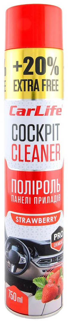 

Полироль для салона Carlife Cockpit Cleaner клубника 750 мл CF754