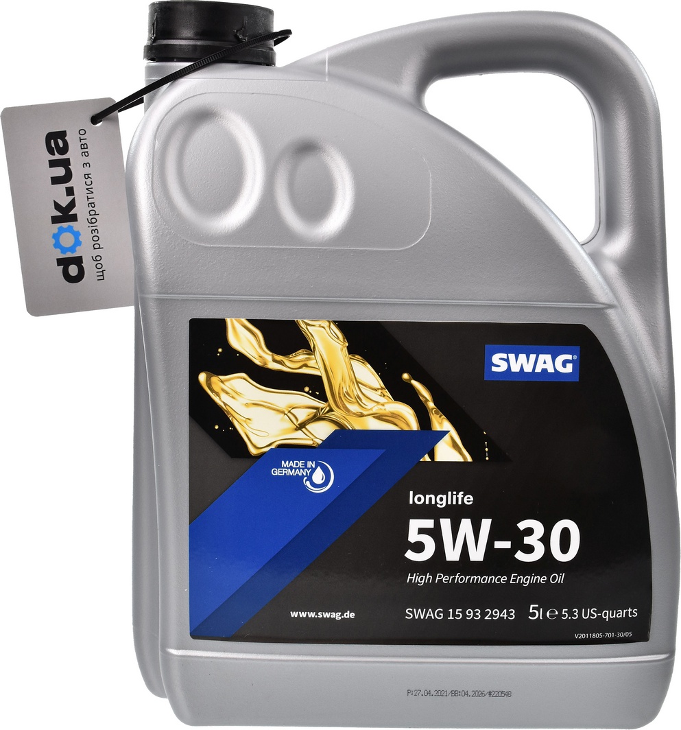 

Моторное масло SWAG Engine Oil Long Life 5W-30 синтетическое 15932943