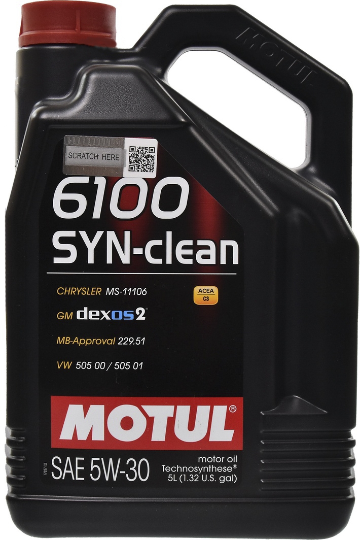 

Моторное масло Motul 6100 Syn-Clean 5W-30 синтетическое 814251