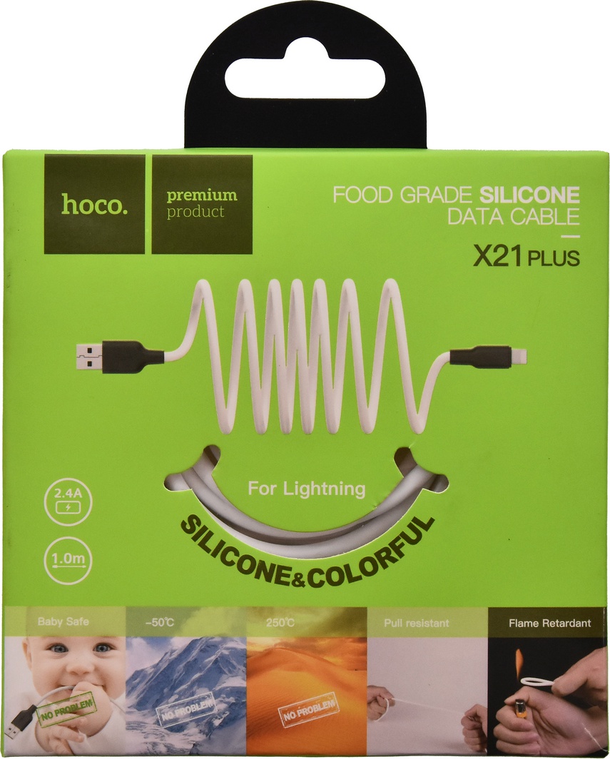 

Кабель Hoco X21 X21LIGHTNINGBLACKWHITE USB - Apple Lightning 1 м