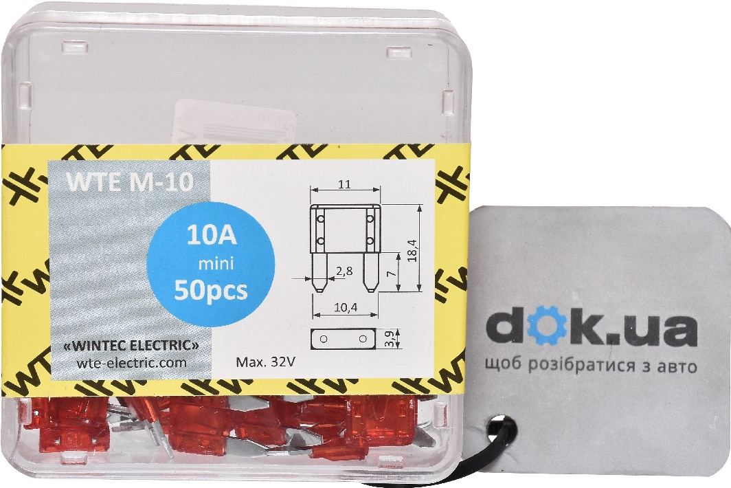 

Набор предохранителей WTE WTE-M10 FN mini 10A 50 шт.