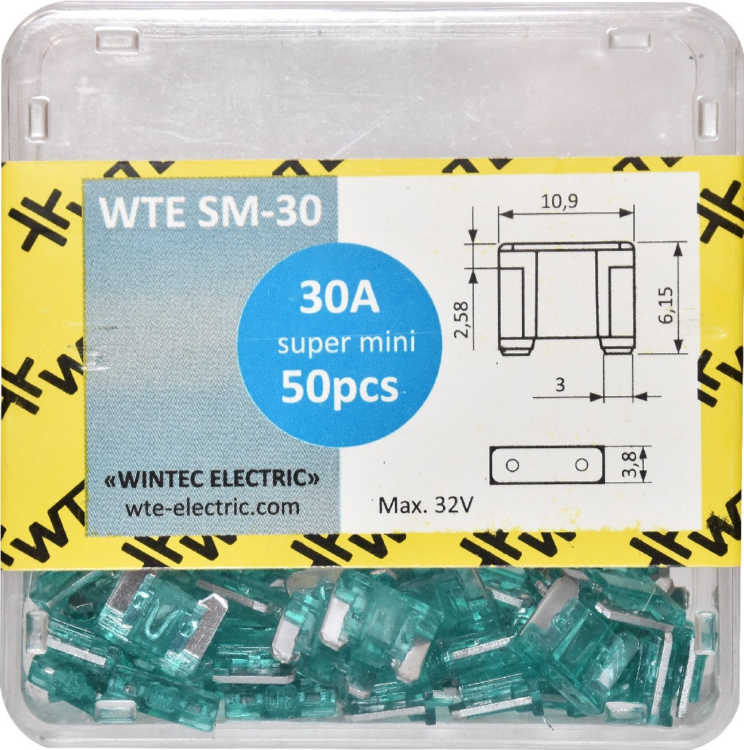 

Набор предохранителей WTE WTE-SM30 FL mini 30A 50 шт.