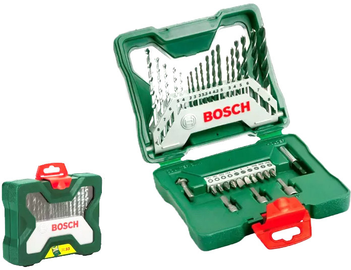 

Набор сверл Bosch X-Line 2607019325 спиральных по металлу, бетону и дереву 33 шт.