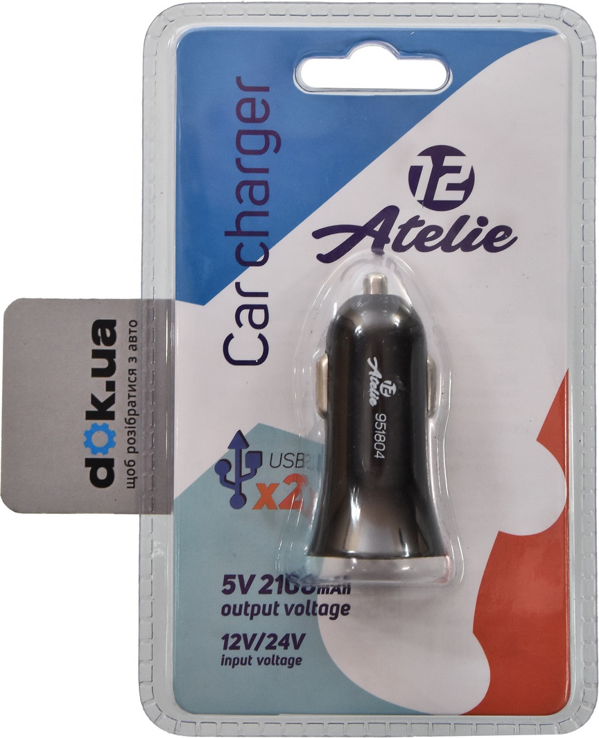 

USB зарядка в авто 12 Atelie 951804