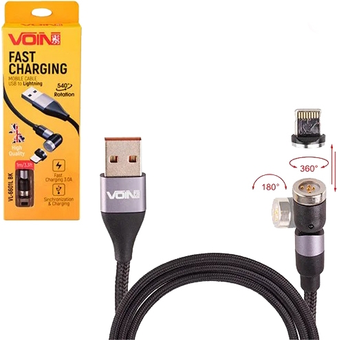 

Кабель Voin VL-6601LBK USB - Apple Lightning 1 м