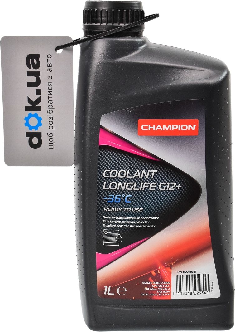 

Готовый антифриз Champion Coolant Longlife G12+ розовый -36 °C 8229541