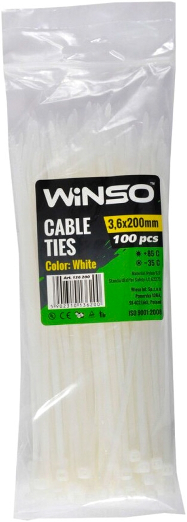 

Стяжка Winso 136200 0,2 м 3,6 мм 100 шт
