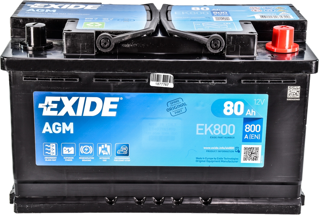 

Аккумулятор Exide 6 CT-80-R Start-Stop AGM EK800