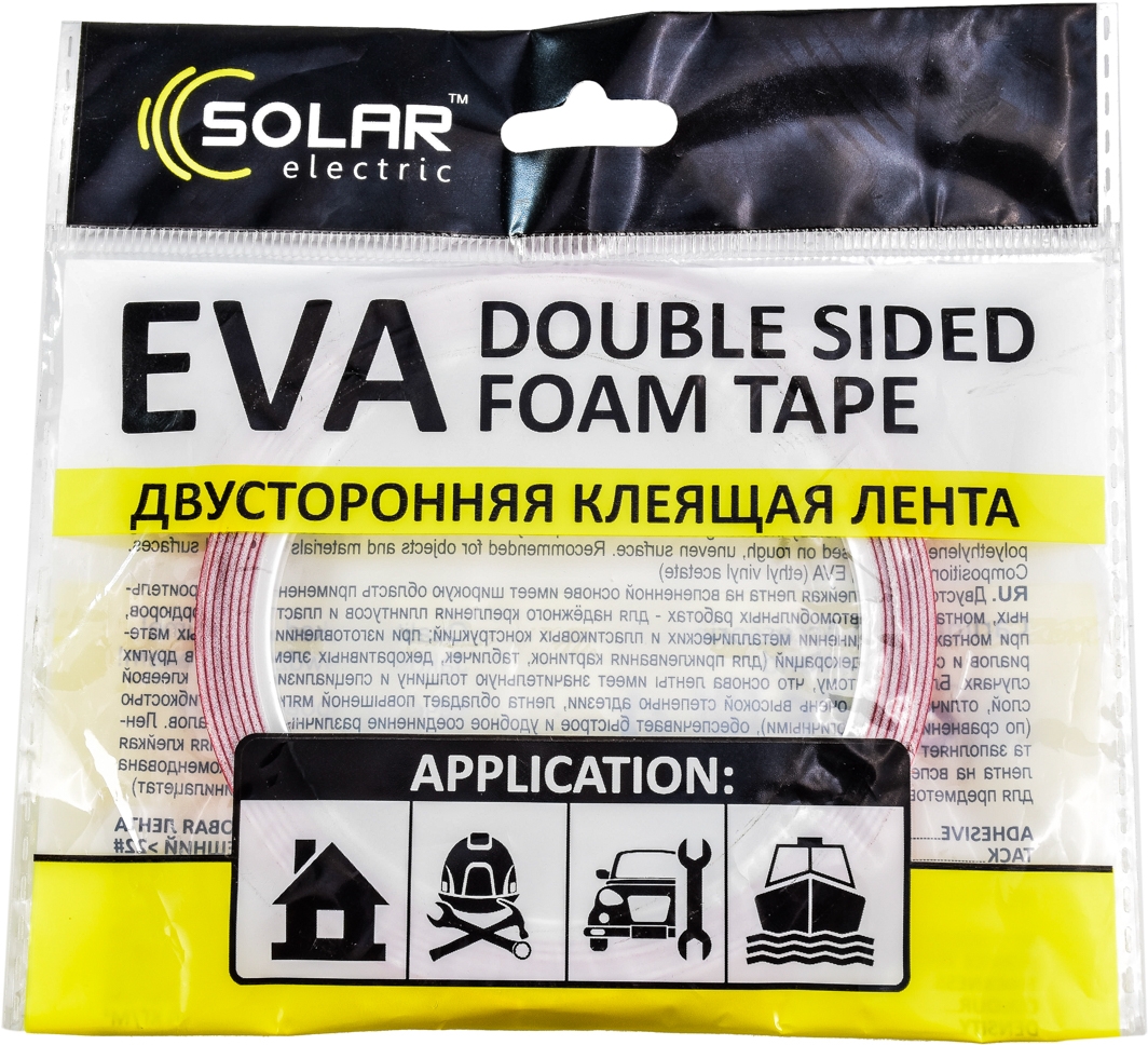 

Двухсторонний скотч Solar DS2062 EVA (этиленвинилацетат) 6x2000
