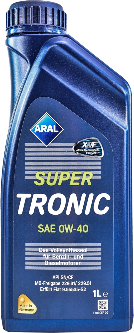 

Моторное масло Aral SuperTronic 0W-40 синтетическое 20458