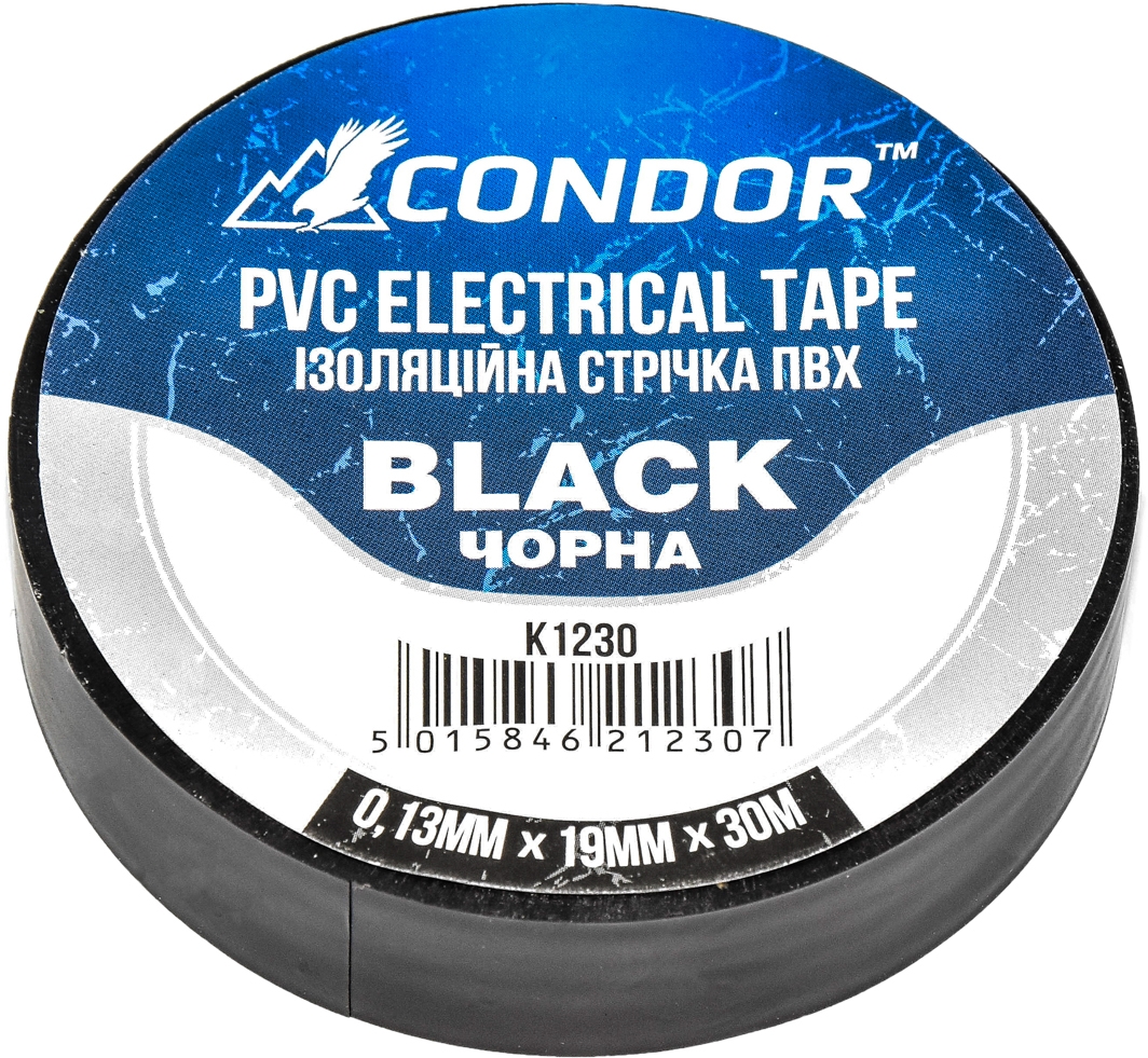 

Изолента Condor k1230 черная ПВХ 19 мм x 30 м