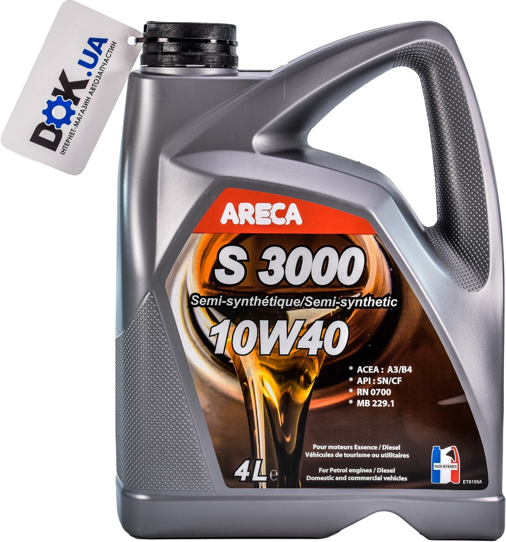 

Моторное масло Areca S3000 10W-40 полусинтетическое 040e000400
