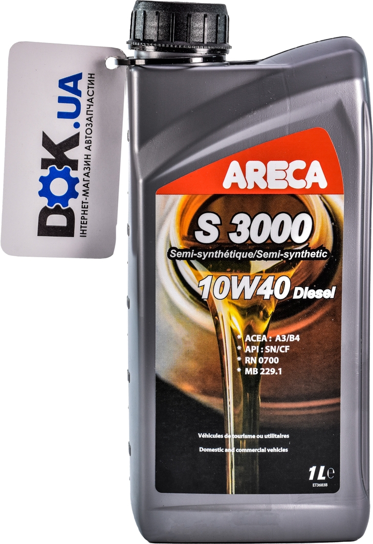 

Моторное масло Areca S3000 Diesel 10W-40 полусинтетическое 041c000100