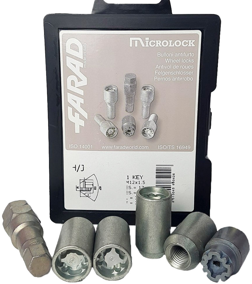 

Комплект гаек-секреток с ключом Farad MicroLock 1-H/JMICROLOCK1CH