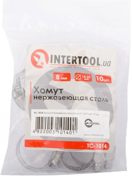 

Хомут Intertool TC-1014 червячный 14-27 мм Нержавеющая сталь (W2) 10 шт
