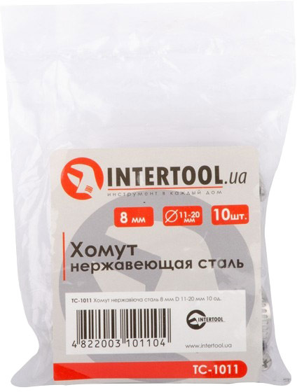 

Хомут Intertool TC-1011 червячный 11-20 мм Нержавеющая сталь (W2) 10 шт