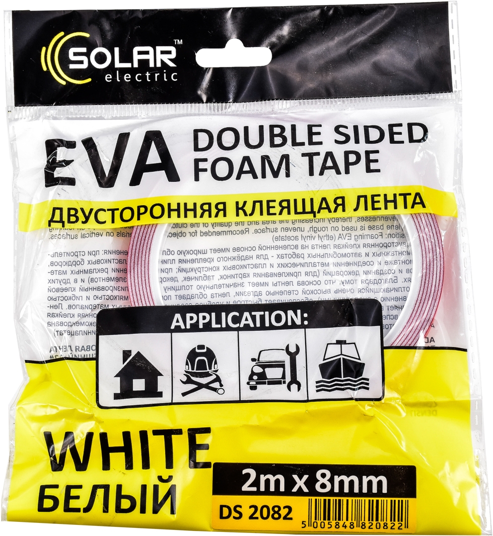 

Двухсторонний скотч Solar DS2082 EVA (этиленвинилацетат) 8x2000