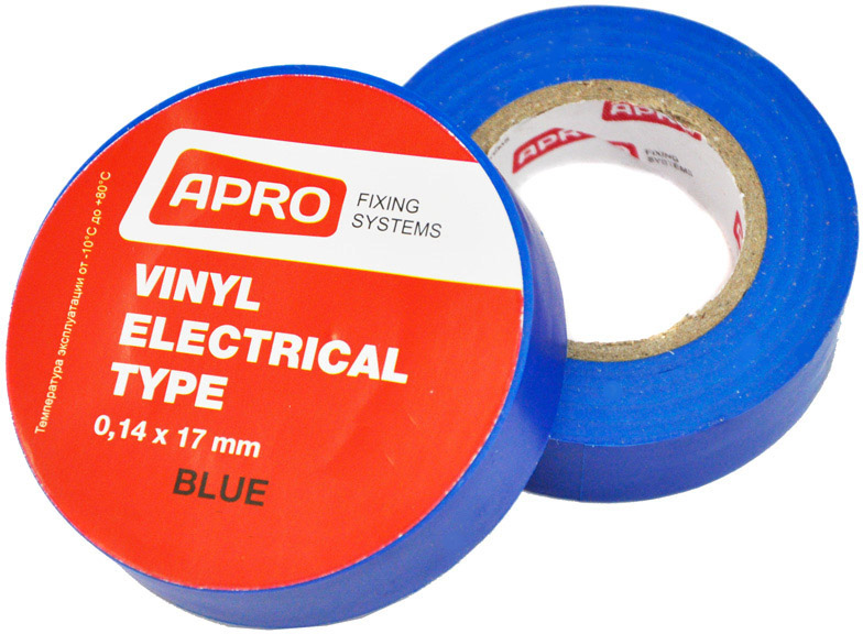 

Изолента Apro et10blue синяя ПВХ 17 мм x 10 м