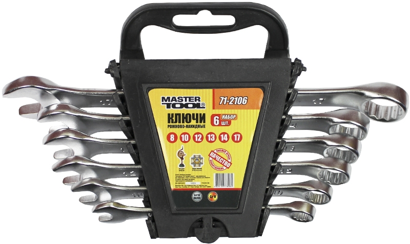 

Набор ключей рожково-накидных MasterTool 712106 8-17 мм 6 шт