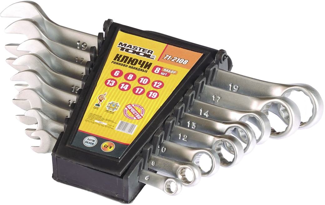 

Набор ключей рожково-накидных MasterTool 712108 6-19 мм 8 шт