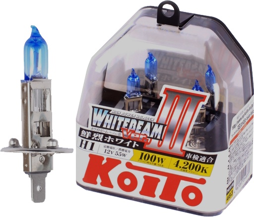 

Автолампа KOITO p0751w WhiteBeam ver. III H1 P14,5s 55 W 100 W прозрачно-голубой