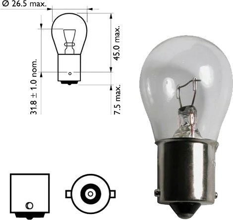 

Автолампы Bosma 1529 P21W BA15s 21 W