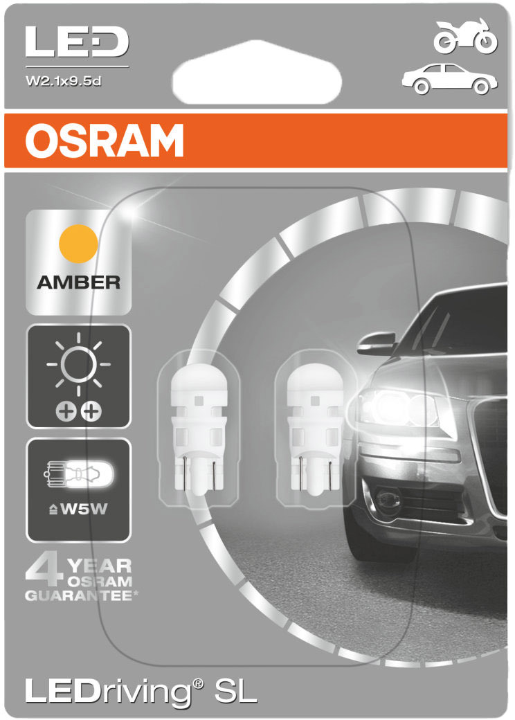 

Автолампа Osram 2880YE LEDriving Standard W5W W2,1x9,5d 1 W желтый