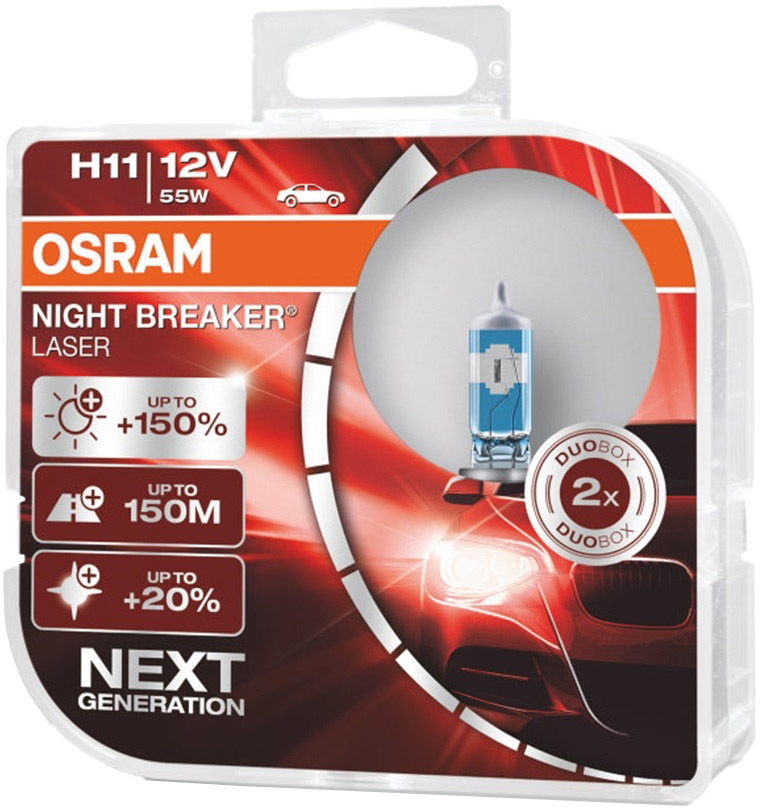 

Автолампа Osram 64211nlhcb Night Breaker Laser H11 PGJ19-2 55 W прозрачно-голубая