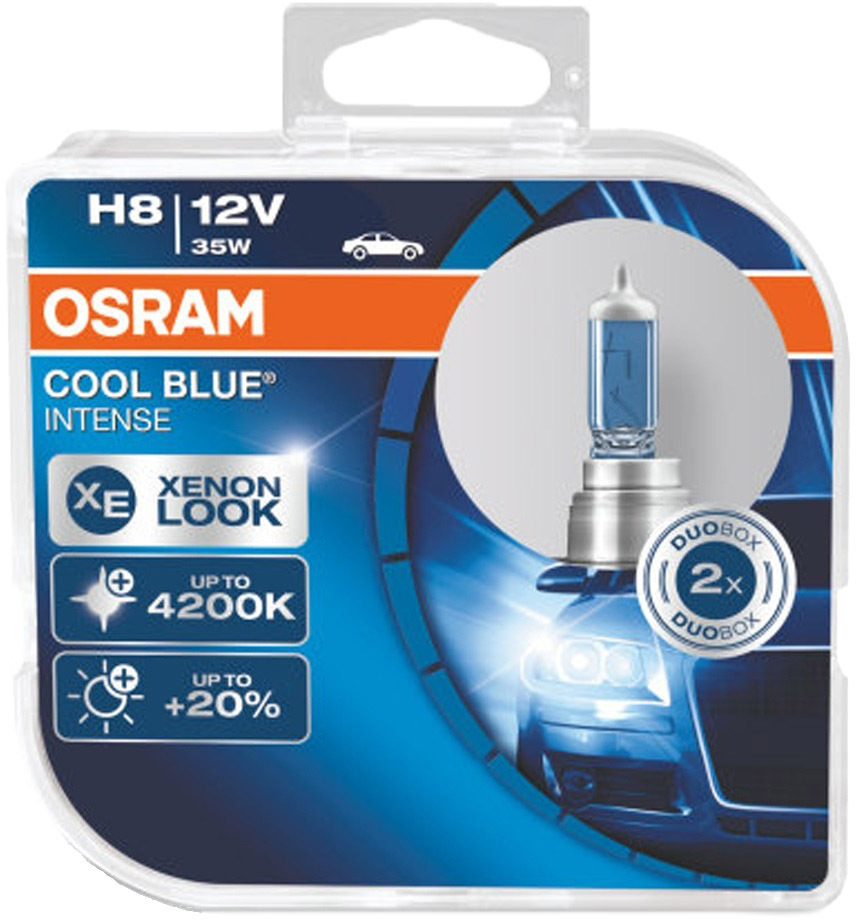 

Автолампа Osram 64212cbihcbduo Cool Blue Intense H8 PGJ19-1 35 W светло-голубая