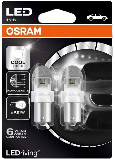 

Автолампа Osram 7556cw02b P21W BA15s 2 W