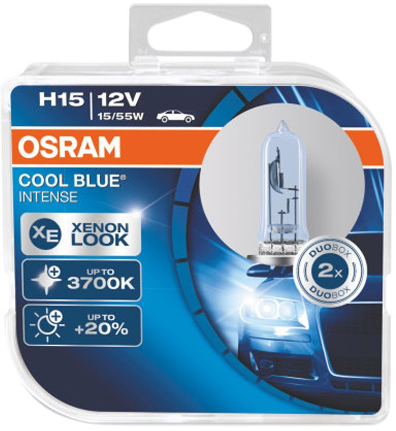 

Автолампа Osram 64176CBI-HCB Cool Blue Intense H15 PGJ23T-1 15 W 55 W светло-голубая