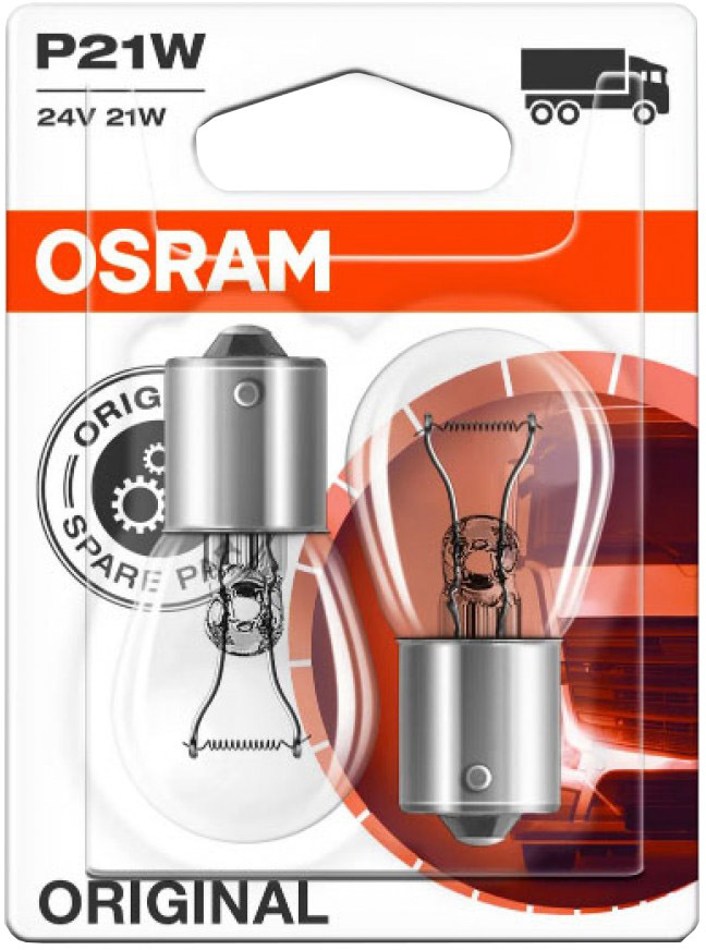 

Автолампа Osram 7511-02B Original Line P21W BA15s 21 W прозрачный