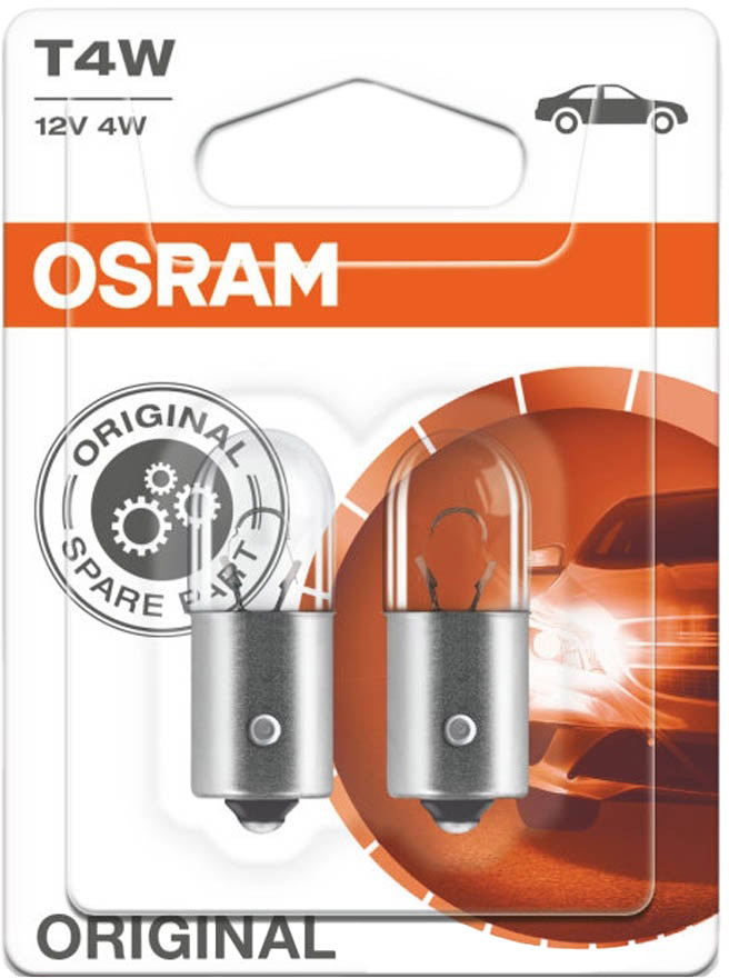 

Автолампа Osram 3893-02B Original Line T4W BA9s 4 W прозрачный