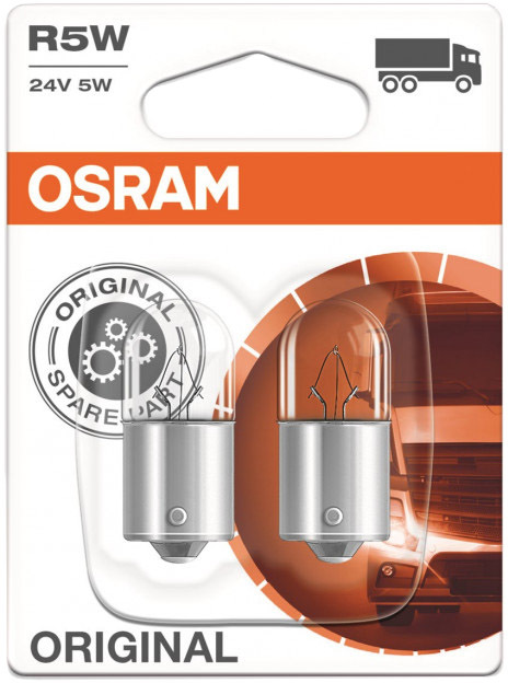 

Автолампы Osram 5627-02B Original R5W BA15s 5 W прозрачная