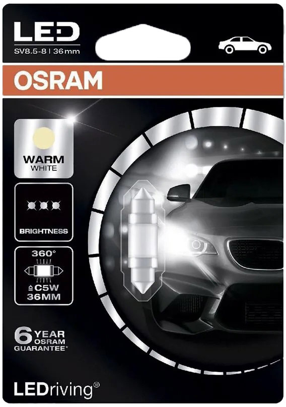 

Автолампы Osram 6498WW-01B LEDriving Premium C5W SV8,5-8 1 W белая