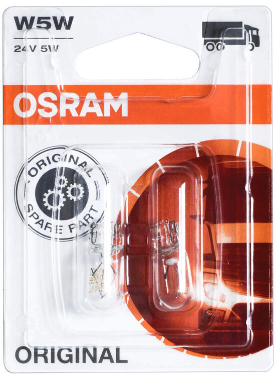 

Автолампа Osram 2845-02B Original W5W W2,1x9,5d 5 W прозрачная