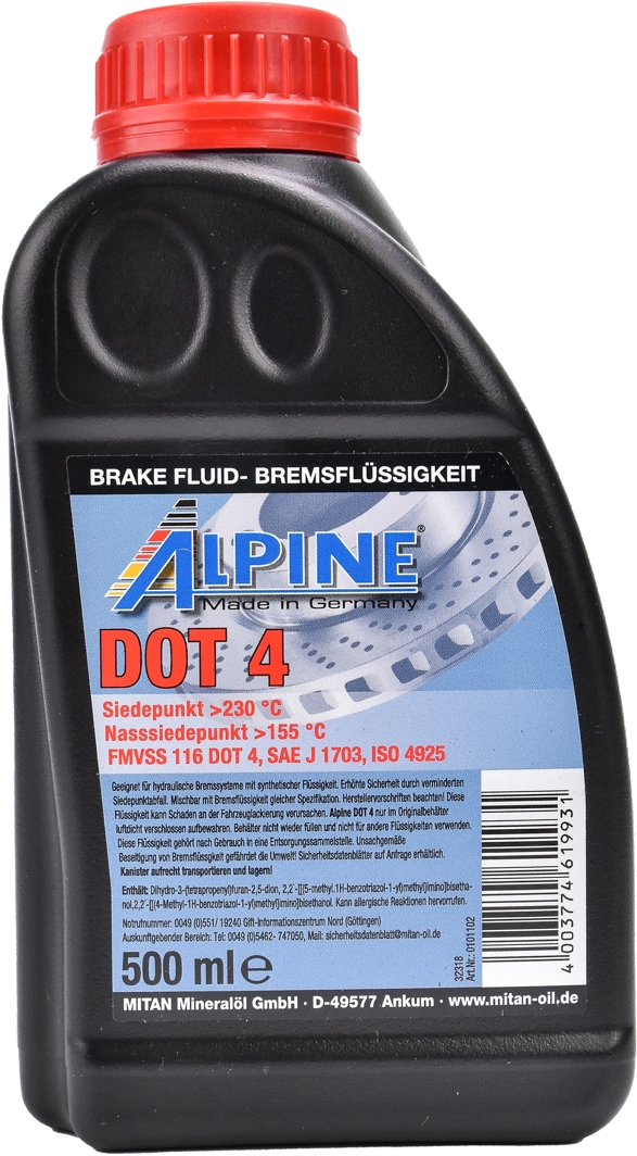

Тормозная жидкость Alpine DOT 4 пластик 0101102