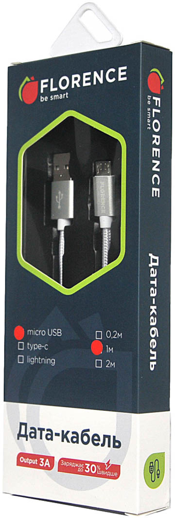 

Кабель Florence Fabric FL-2203-WM USB - Micro USB 1 м