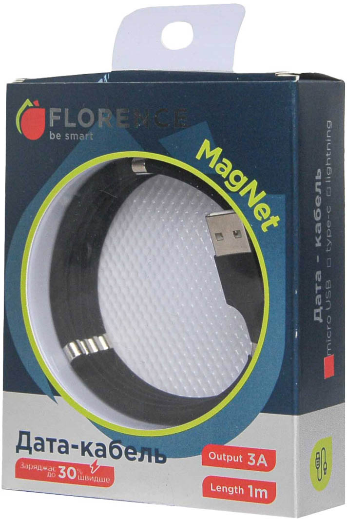 

Кабель Florence MagNet FL-2202-KM USB - Micro USB 1 м