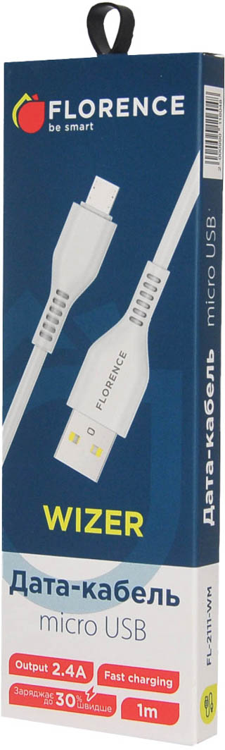 

Кабель Florence Wizer FL-2111-WM USB - Micro USB 1 м