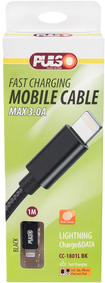 

Кабель Pulso CC-1801LBK USB - Apple Lightning 1 м