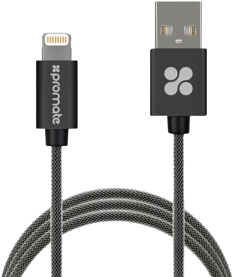 

Кабель Promate LINKMATE-LTF2-BLACK USB - Apple Lighting 2 м