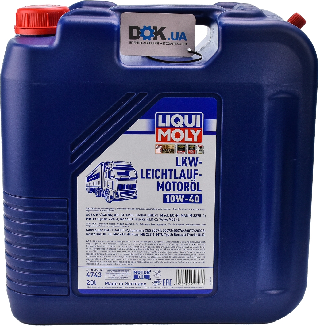 

Моторное масло Liqui Moly LKW-Leichtlauf 10W-40 полусинтетическое 4743