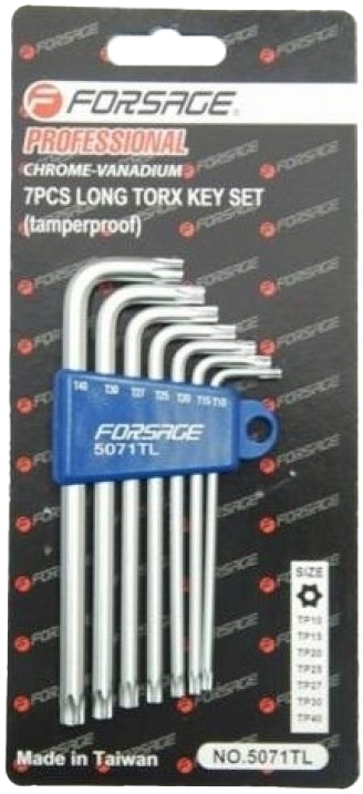 

Набор ключей TORX Forsage F-5071TL T10H-T40H 7 шт