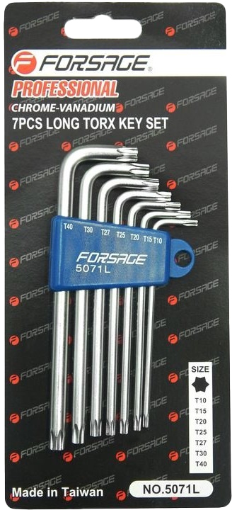 

Набор ключей TORX Forsage F-5071L T10-T40 7 шт