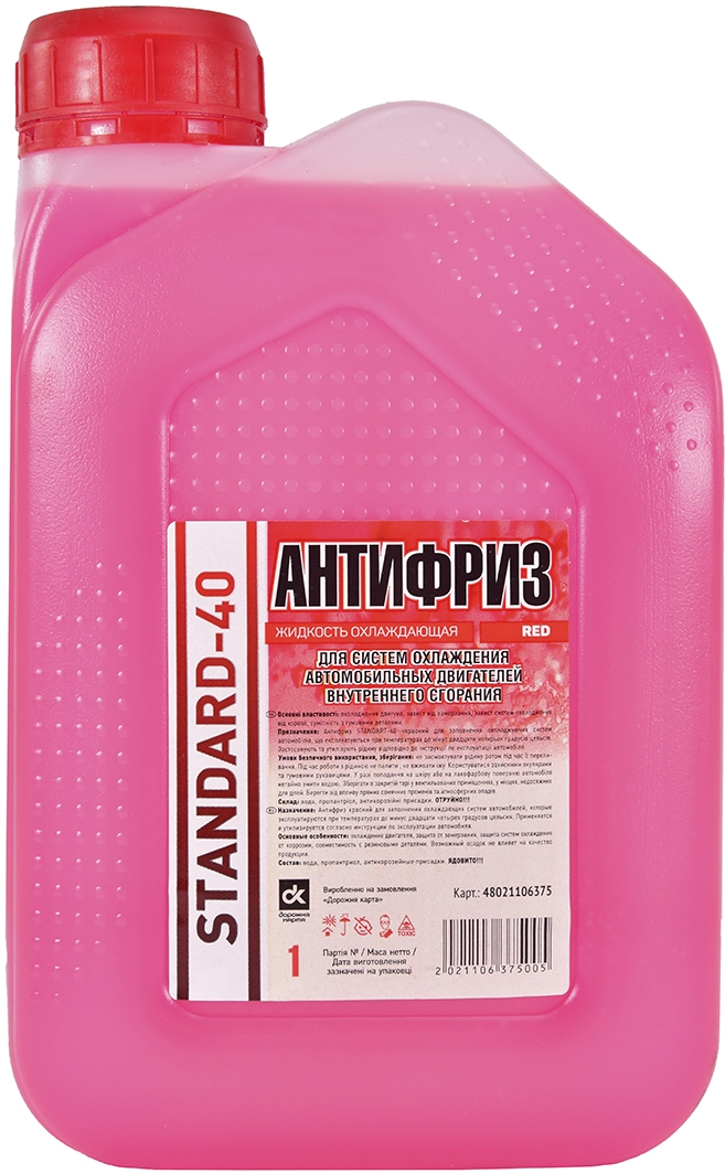 

Готовый антифриз Дорожная Карта Standard -40 красный 48021106375