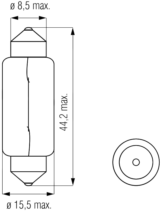 

Автолампа Bosma 1765 C21W SV8,5 21 W