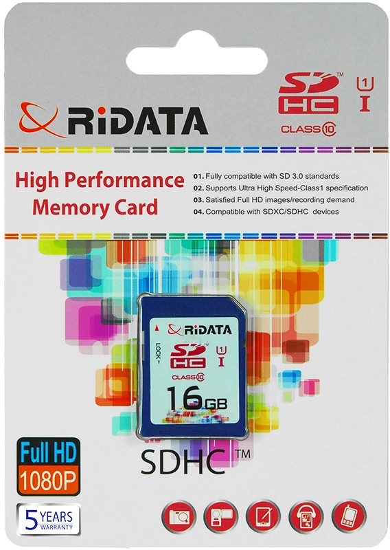 

Карта памяти RiDATA SDHC 16 ГБ FF959217