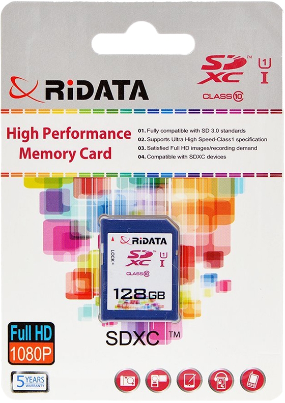 

Карта памяти RiDATA SDXC 128 ГБ FF965522